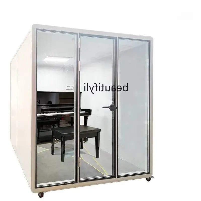 Soundproof Piano Room Home Singing Instrumental Music Tutoring Drum Mobile Glass Room for Noise Control And Practice Privacy