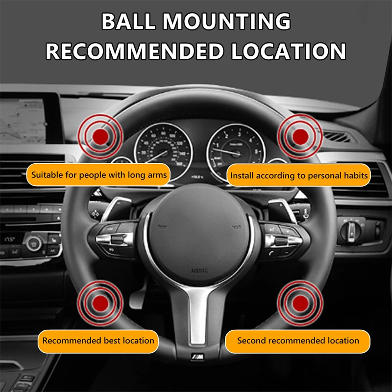 360-degree Rotation Steering Wheel Knob Power-assist Ball Universal Car Steering Wheel Knob Power-saving Non-slip For Trucks