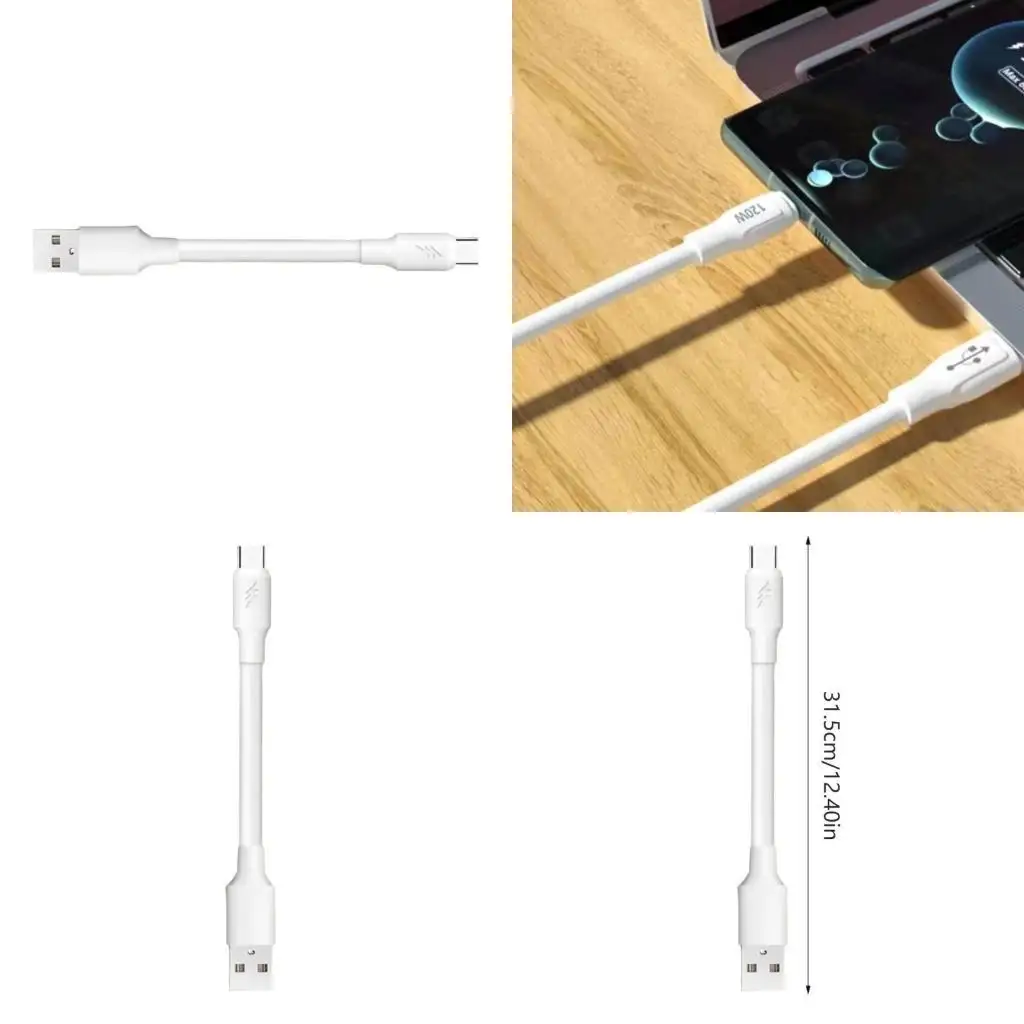 

Y1UB 120W Fast Charging USB to Type C Cable for Phone and Tablet Devices Short Cord