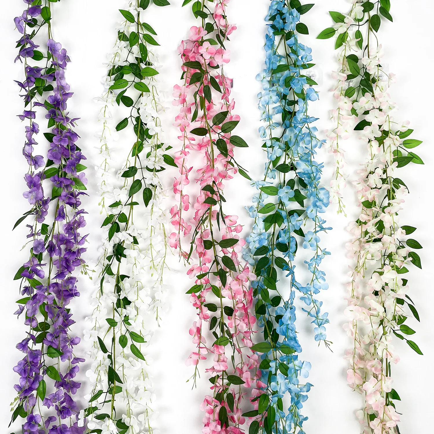 Simulation of wisteria flower fake flower vine decoration plastic flower string air conditioning pipe cover winding ceiling