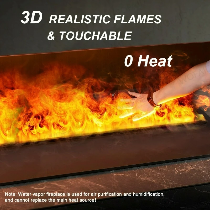 2025 Water Vapor Electric Fireplace with Remote Control, Smart App, Automatic and Manual Addtion Water Stoves Fireplaces