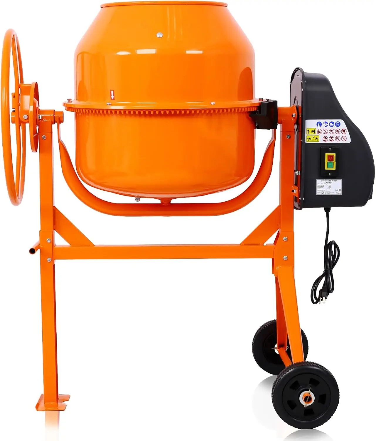 5 Cu Ft Concrete Cement Mixer 2/3 H P Electric Mixer Machine with Wheel Freestanding Barrow Machine 120V Concrete Mixer Machine