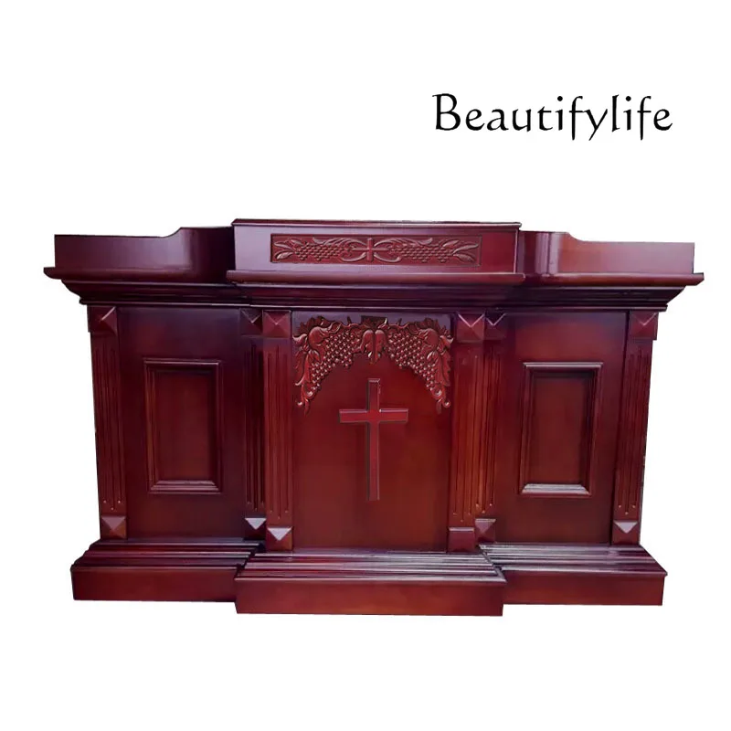 

Light luxury simple large solid wood church business lecture table high-end simple