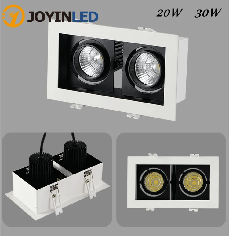 

Square Led Verzonken Dimbare Led Downlight 30W 40W 50W AC85-265V Led Spot Anti-Glare Indoor Led Verlichting Armatuur