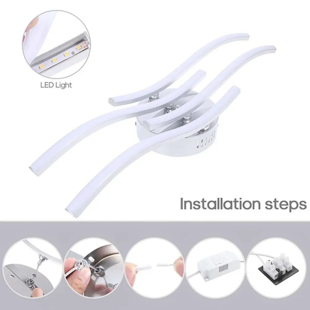 

1 шт. Светодиодный потолочный светильник с уникальным дизайном в форме волны, яркий теплый свет для дома, спальни, гостиничного лобби