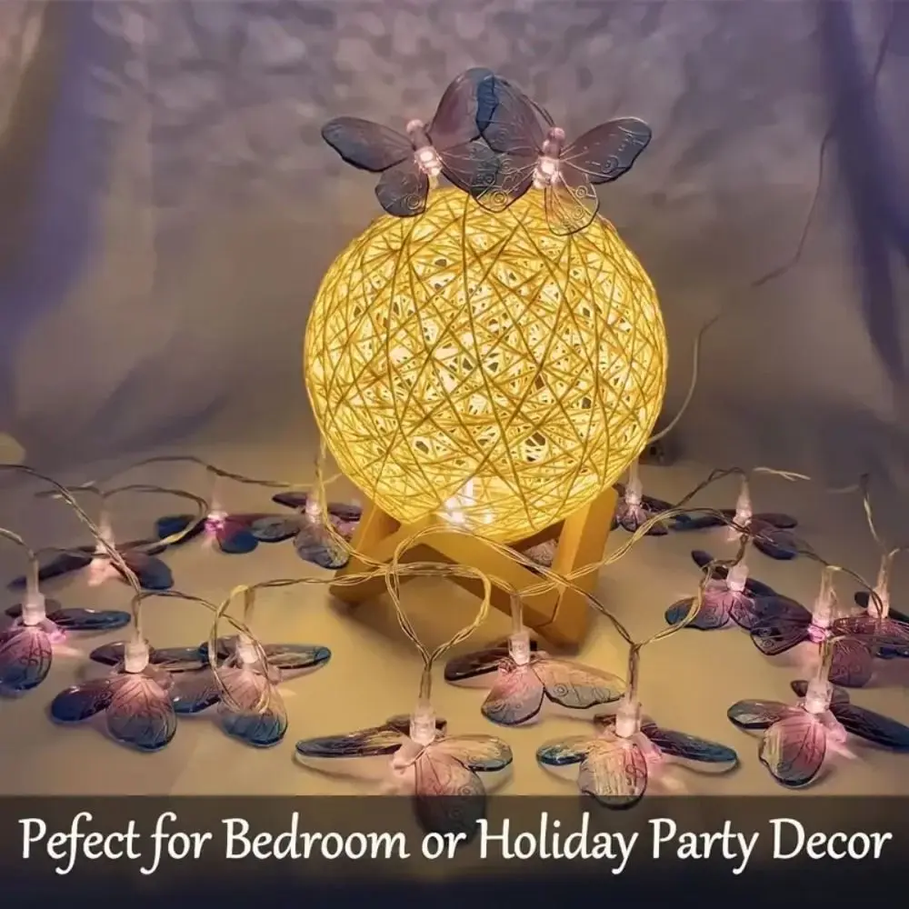 سهلة التركيب 3M فراشة سلسلة أضواء بطارية تعمل بالطاقة وامض أضواء الجنية البلاستيك مشرق LED ضوء سلسلة الطرف #4