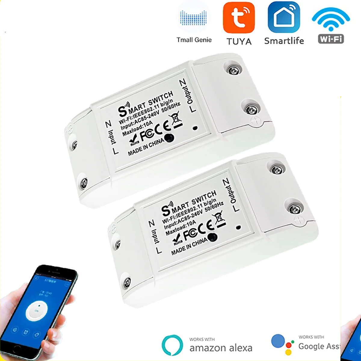 Tuya WiFi Switch DIY MINI Smart Home Switch Relay Module Smart Life APP Wireless Voice Remote Control Timer Switch Alexa