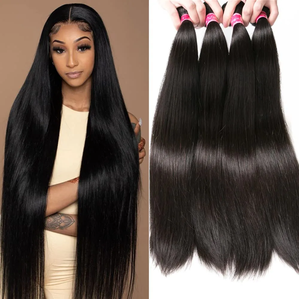 

Brazilian Virgin Straight Hair Bundles 1/3/4 Bundles 100% Unprocessed Virgin Hair Straight Weave Human Hair Bundle Natural Color