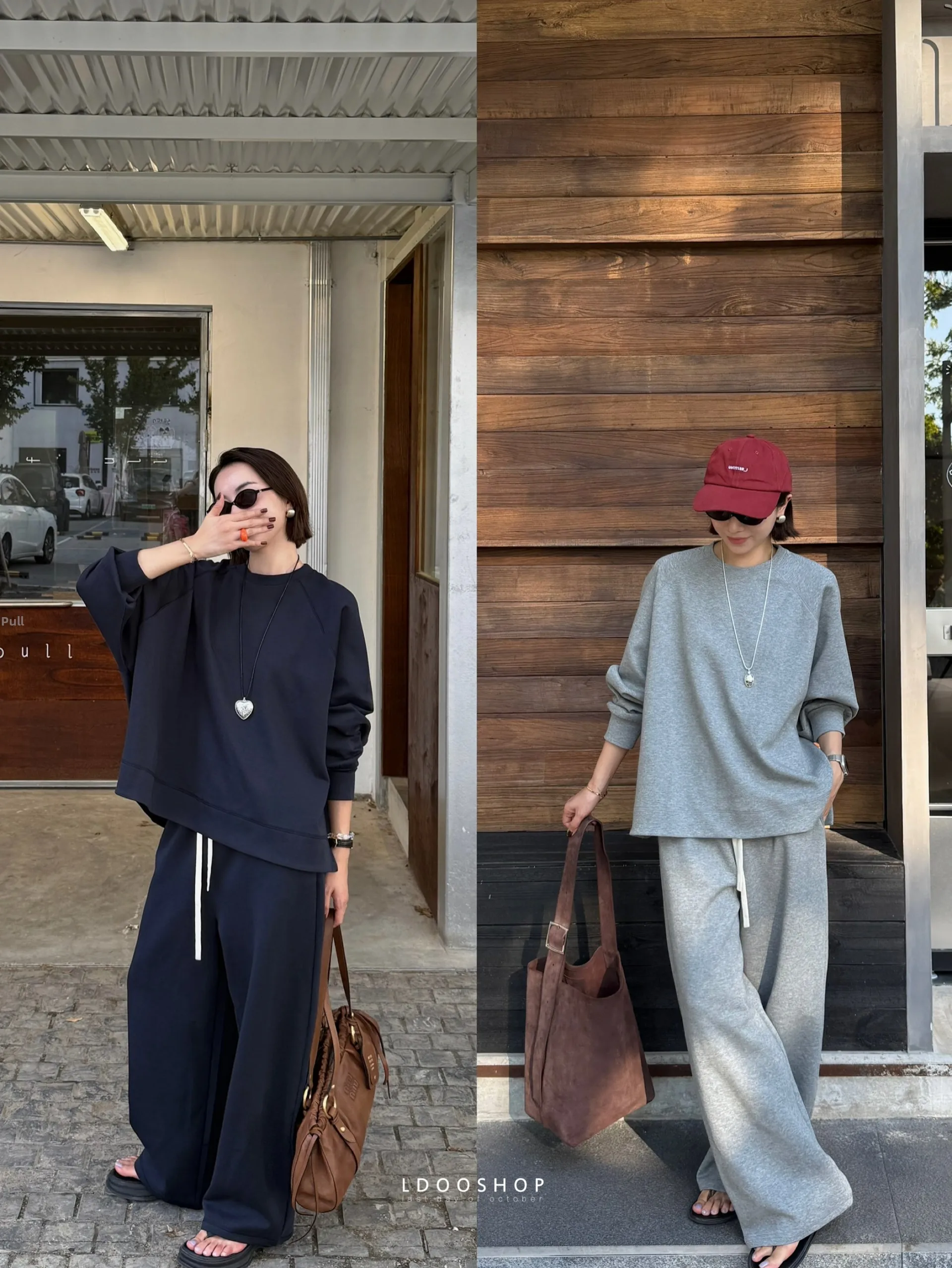 

Дышащий воздушный хлопок, ленивый повседневный удобный свитшот-брюки с круглым вырезом, комплект женской модной осенней одежды