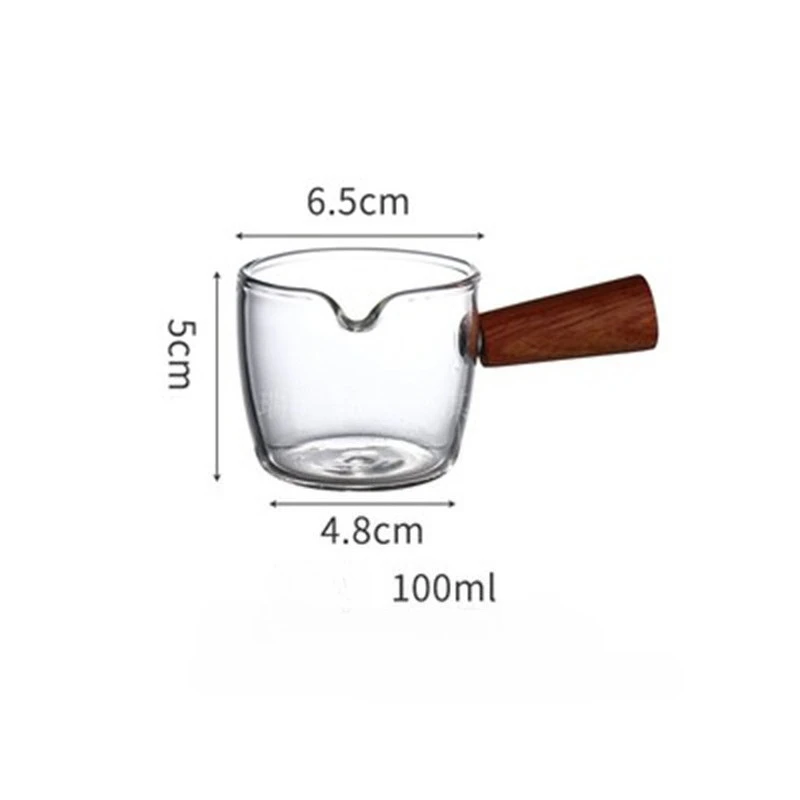 Glass Espresso Measuring Cup Double/Single Mouth Glass MilkJug with Handle Glass Scale Measuring Mugs