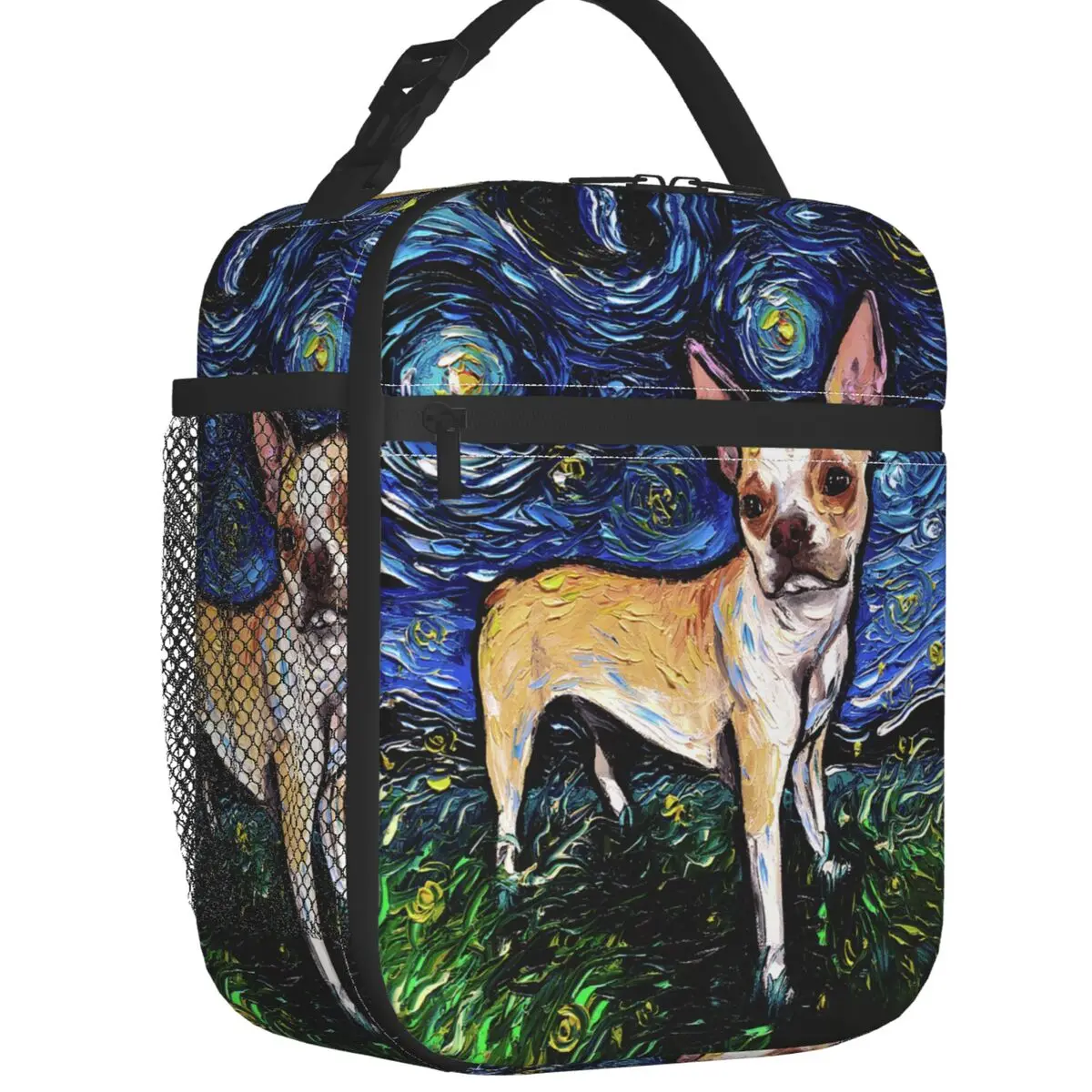 Starry Night Boston Terrier Insulated Lunch Bag for Women Leakproof Pet Dog Lover Cooler Thermal Lunch Box Office Work School