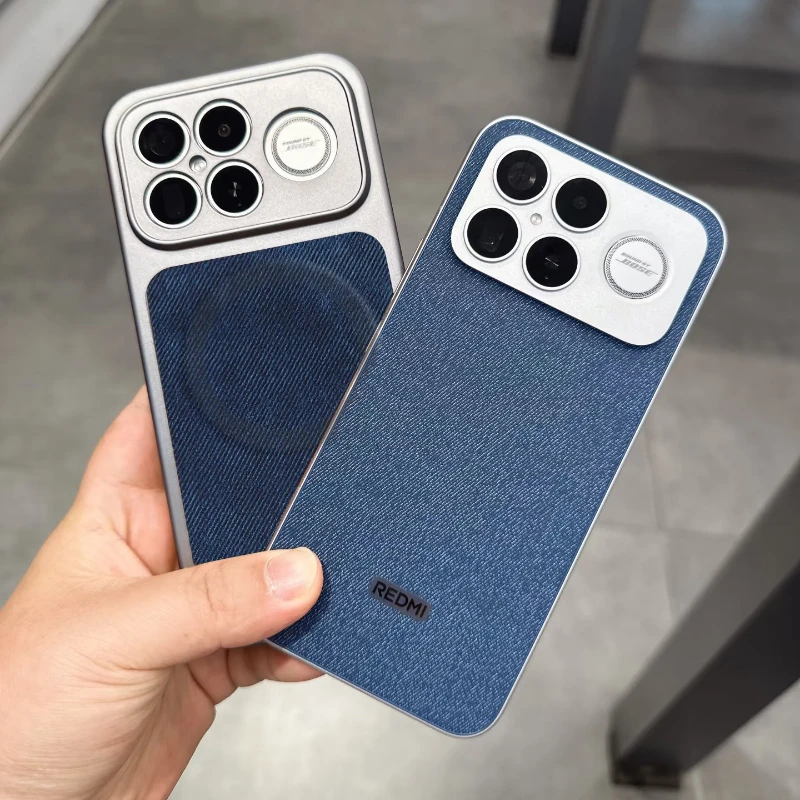 Case for Xiaomi POCO F8 Ultra Pro Deluxe Electroplated PC Fabric Texture Magnetic Back Cover for POCO F 8 Pro Wireless Charging