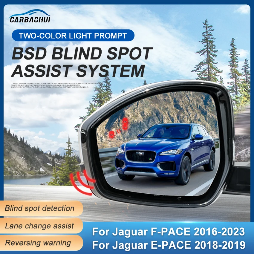Espelho de carro BSD BSM BSA Blind Spot Assist System Mudança Lane Aided Sensor Radar Traseiro Para Jaguar F-PACE 2016-2023 E-PACE 2018-2019