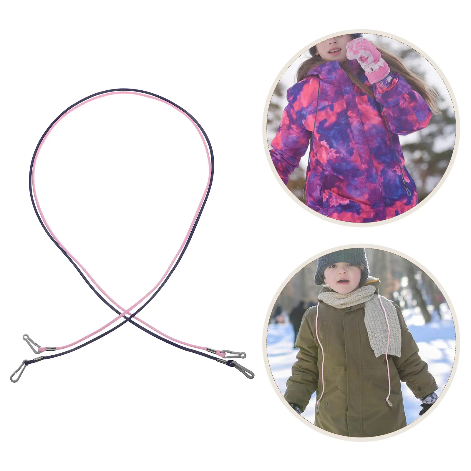 

Комплект из 2 шт. эластичных ремешков для лыжных перчаток с регулируемой веревкой-фиксатором от потери, розовый, темно-синий