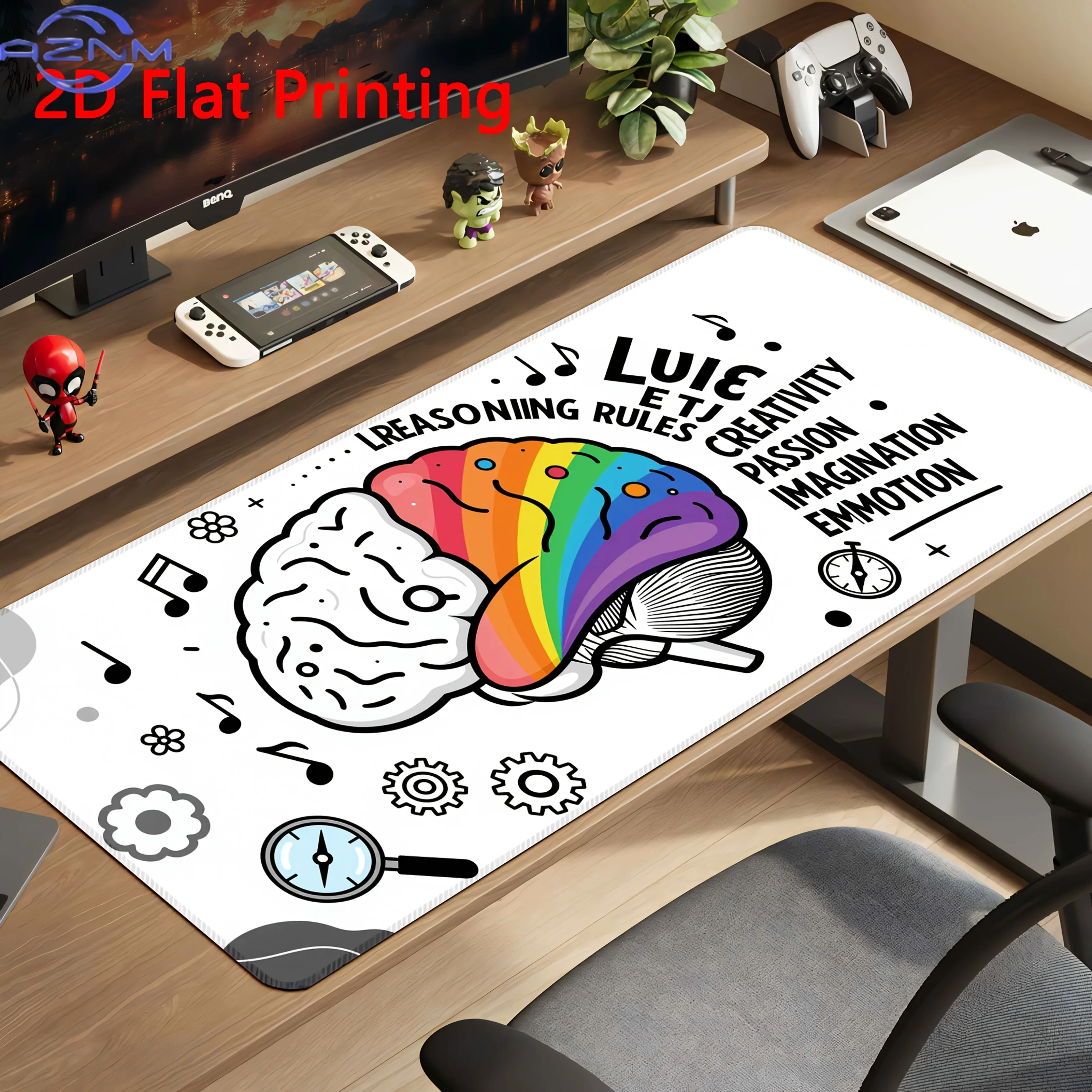 1pc Brain Illustration Mouse Pad, Featuring 