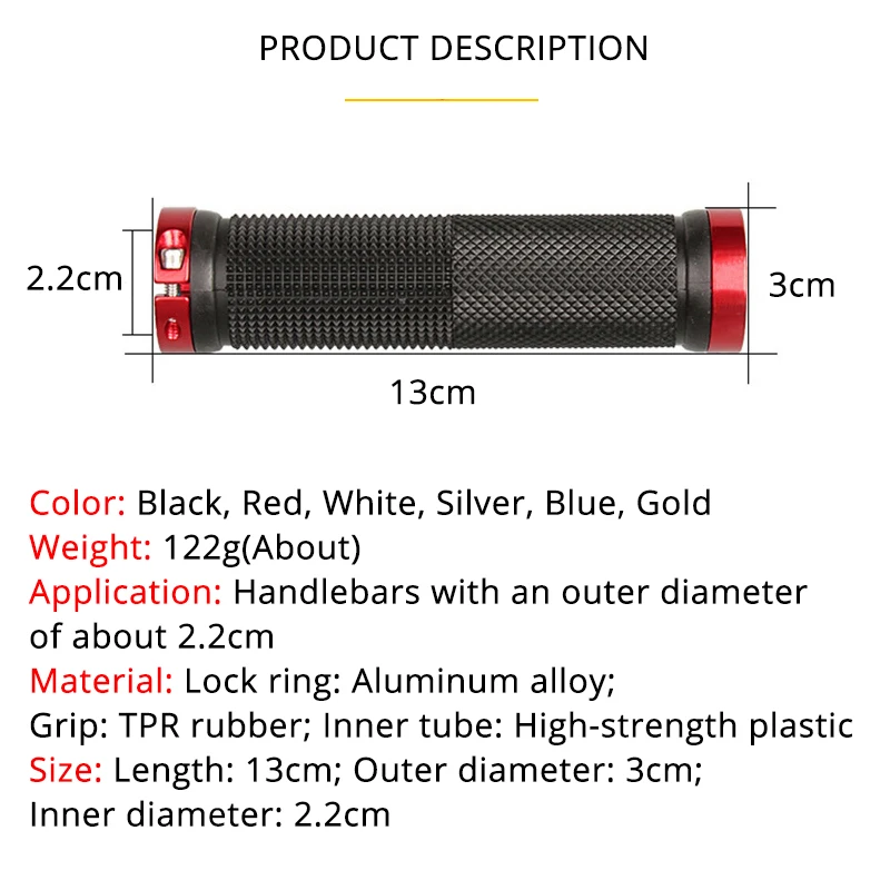 Lock on Bicycle Grips Rubber Soft Mountain Bike Grips Dustproof Waterproof Bike Handle Non-slip MTB Cuffs Cycling Accessories