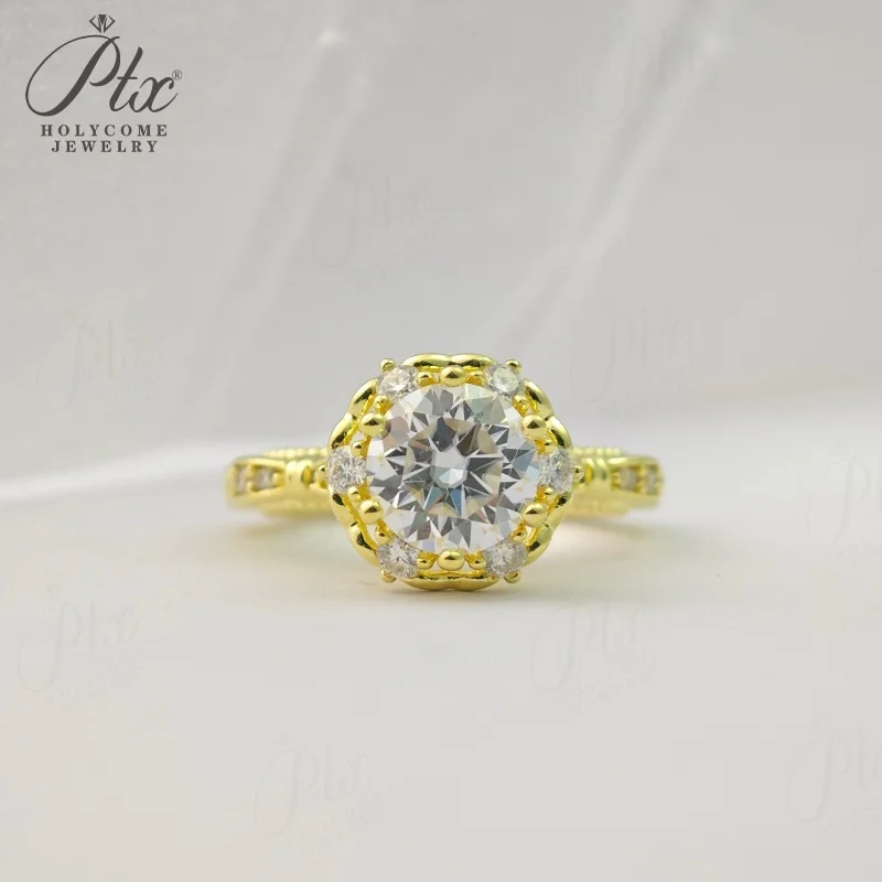 925 Sterling Silber Ring Moissanit 1,5CT D-Farbe Charm-Schmuck für Damen Ehering Hochwertiges Geschenk Feiner Schmuck Großhandel – Detail 4