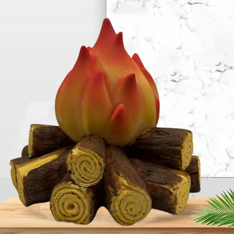 Simulated Charcoal Lamp Decoration Firewood Props For Fireplaces Electric Simulated Charcoal Flame Lamp Bonfire False Fire