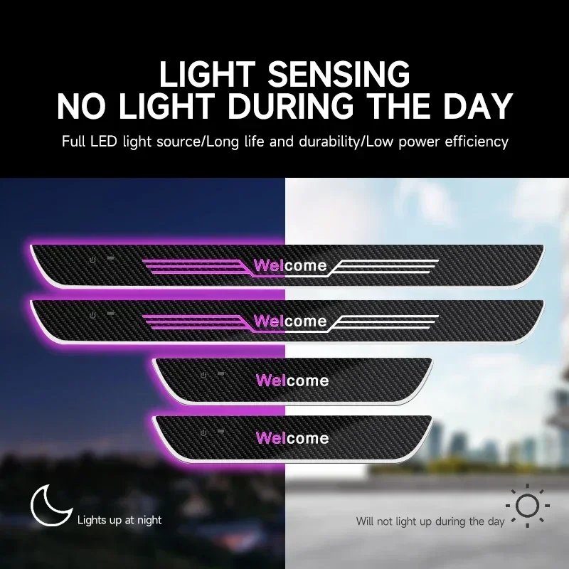 Customized Car Door Sill Light Car Pedal Light Door Opening Warning RGB Dynamic Welcome Plate Pedal Light LED Atmosphere Lamp