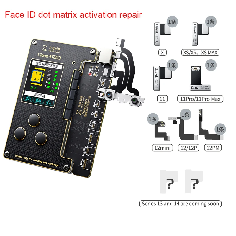 MEGA-IDEA Clone-DZ03 Free-Solder Face ID Dot Matrix Programmer for iPhone X to 14 Pro Max  LCD Recover Battery Detection Repair