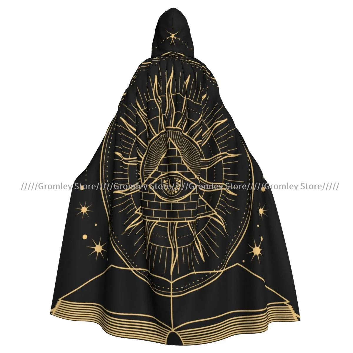 Pyramid Pentagram Occult Book Witch Cloak Halloween Cosplay Costume Adult Unisex Cloak Retro Ages Cape