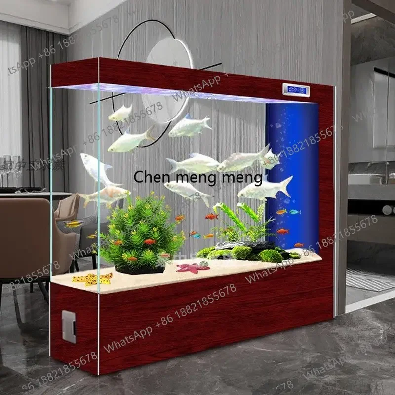 

Hot sales Large lazy automatic circulation filter ecological aquarium glass fish tank screen in the living room