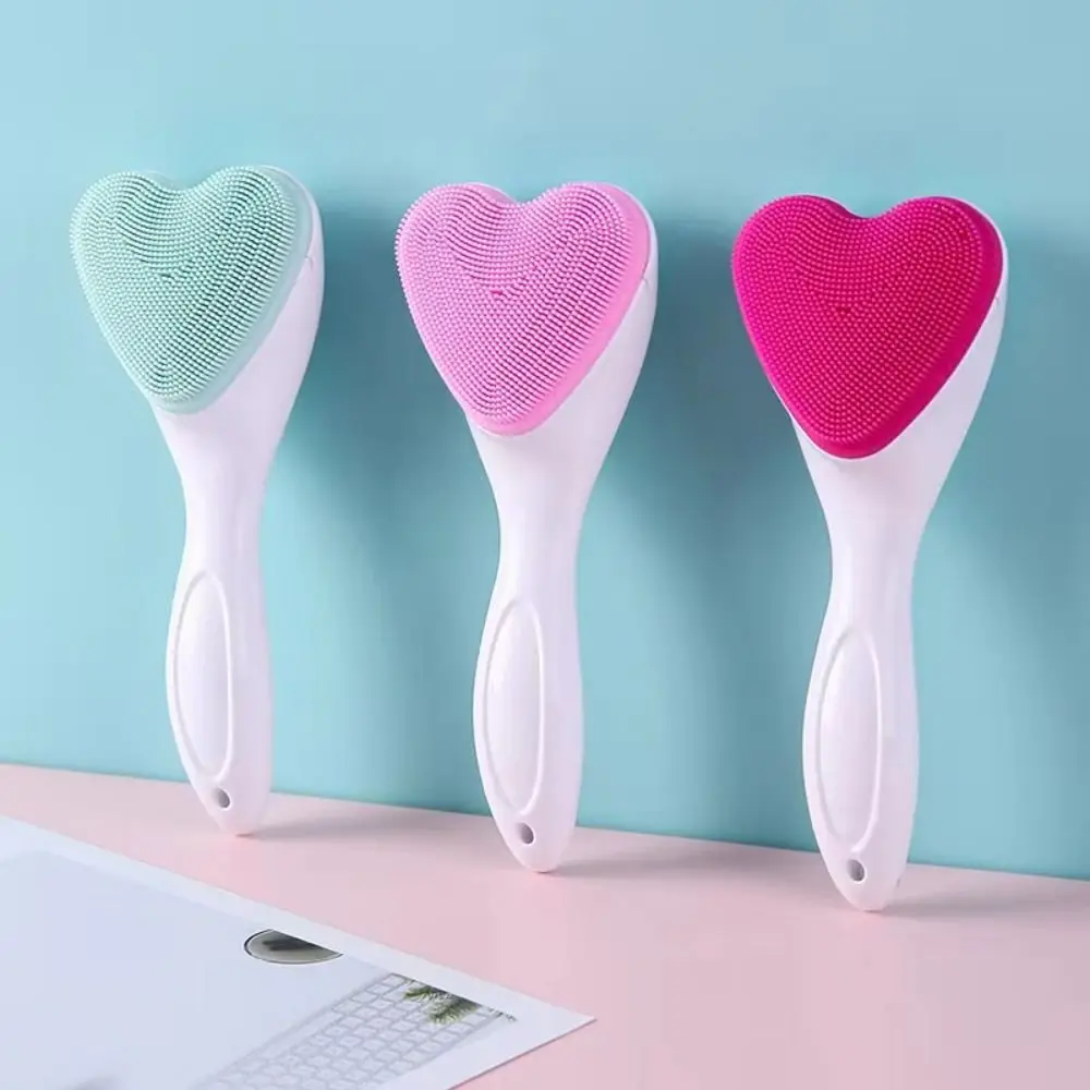 

Silicone Facial Cleansing Brush Handheld Portable Cleaning Bath Brush Exfoliating Blackhead Removing Beauty Makeup Tool Girl