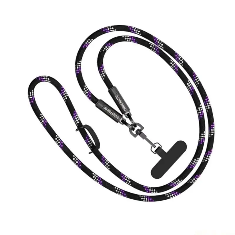 M5TD 240W Type C Lanyard Charging Cable Fast Data Sync Wearable Crossbody Phone Lanyard Straps with Patches Replacement