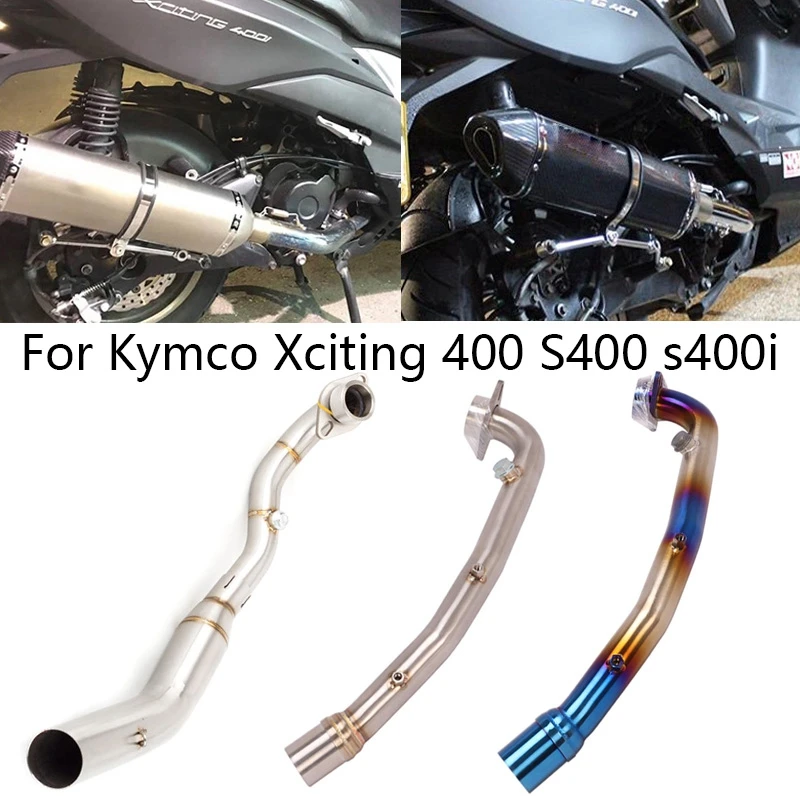 

For Kymco Xciting400 S400 s400i Motorcycle Exhaust Front Middle Connect Link Pipe Systems Tube escape moto ​Pit Bike