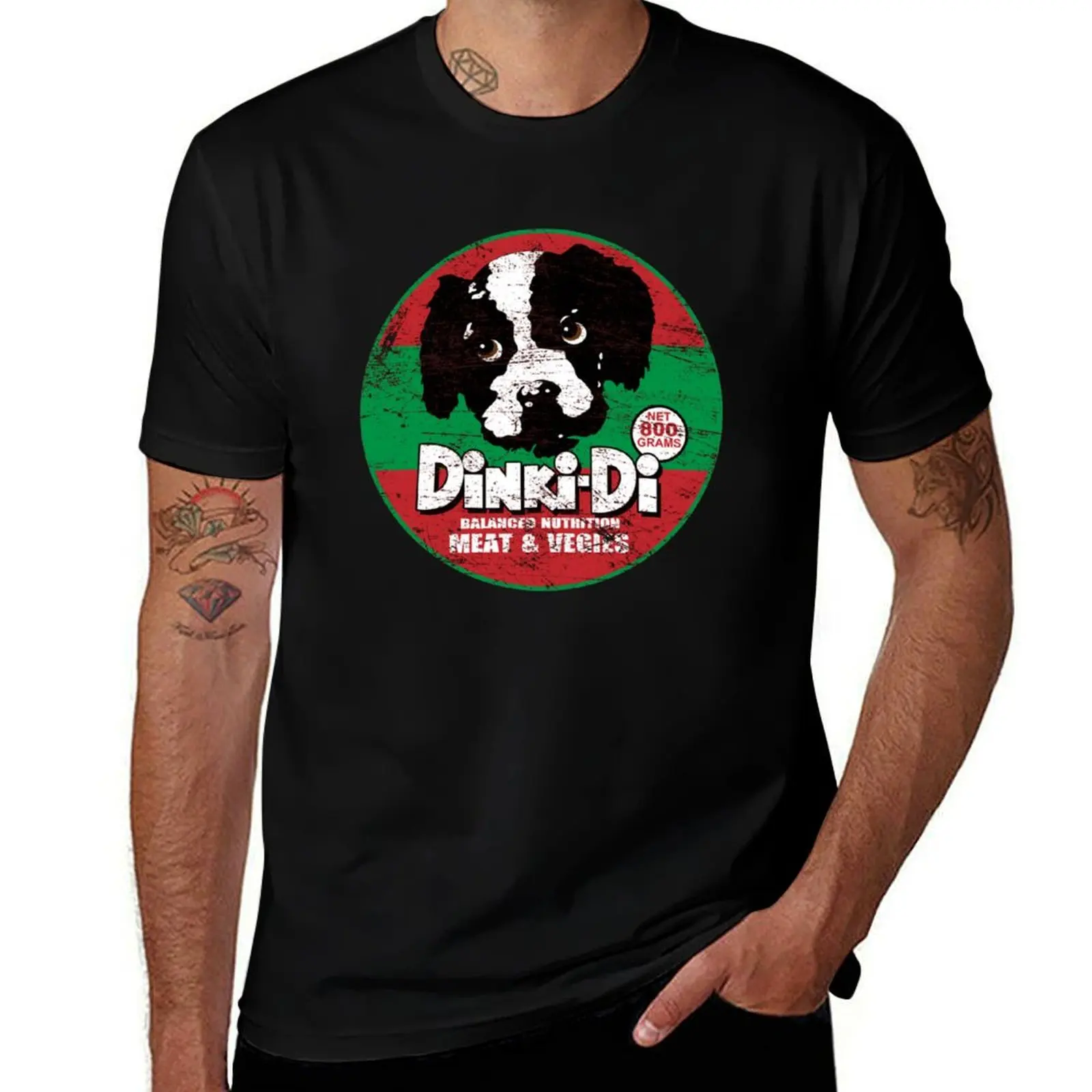 Dinki Di Dog Food T-Shirt Work Wear Simple Tee Shirt