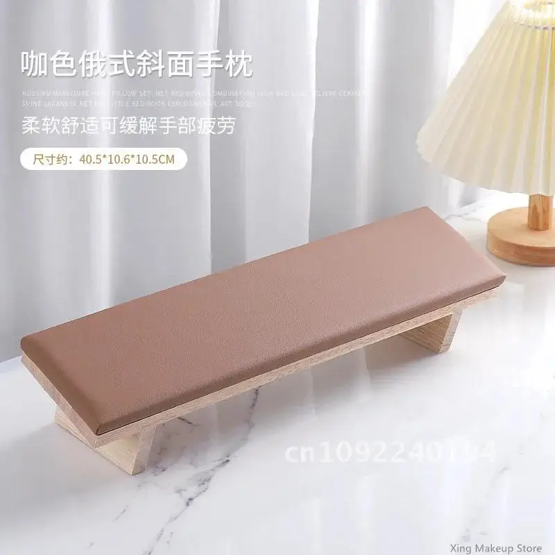 Nuevo 1 unidad de almohada de madera para decoración de uñas, juego biselado a mano, mesa de manicura 2 #   Soporte de almohada artística, soporte para brazo, cojín de mano para uñas, herramienta para reposapiés en salón