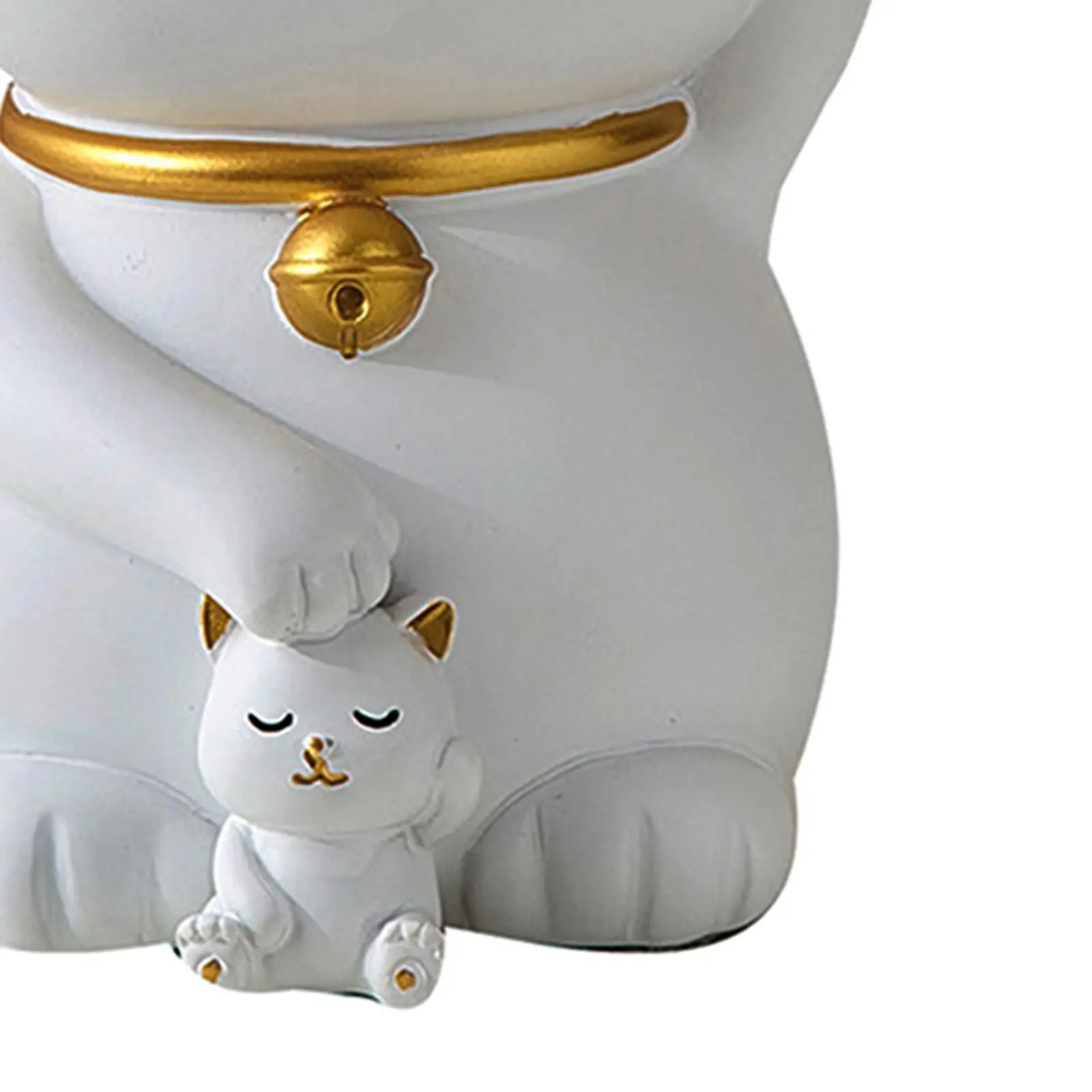 

Cat Statue Storage Tray Kitty Figurine Sundries Container Home Decor Gray