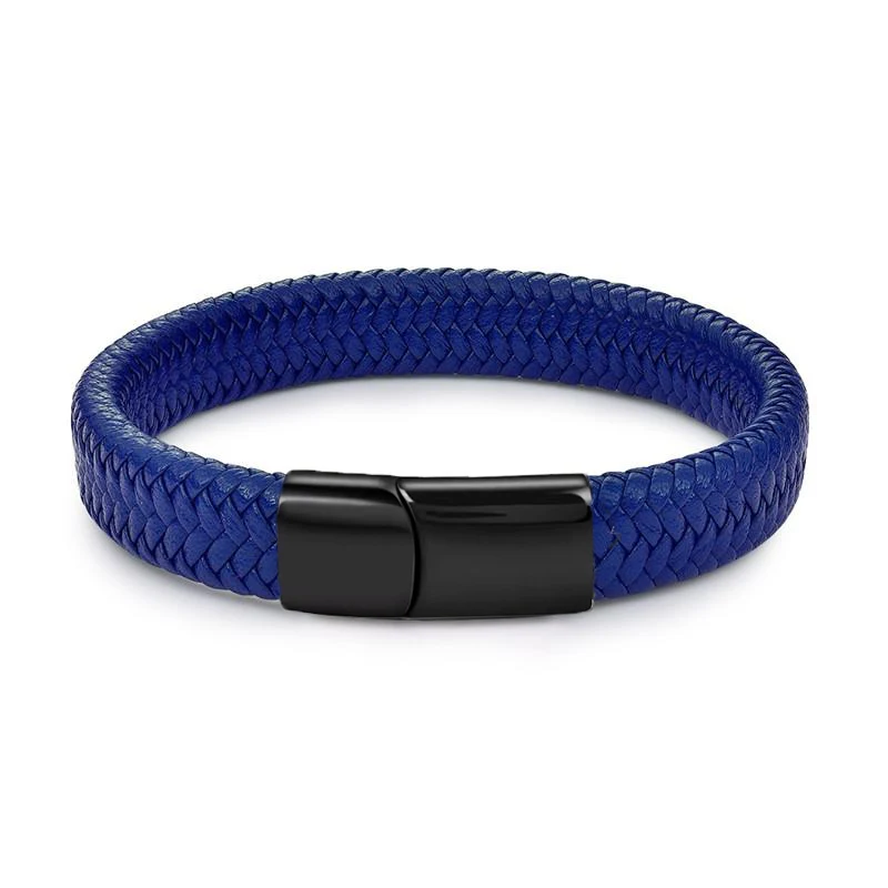 Mode Eenvoudige Witte Lederen Gevlochten Armband Roestvrij Stalen Gesp Sluitingen voor Mannen Handgemaakte Bangle Groothandel Charm Sieraden Gift
