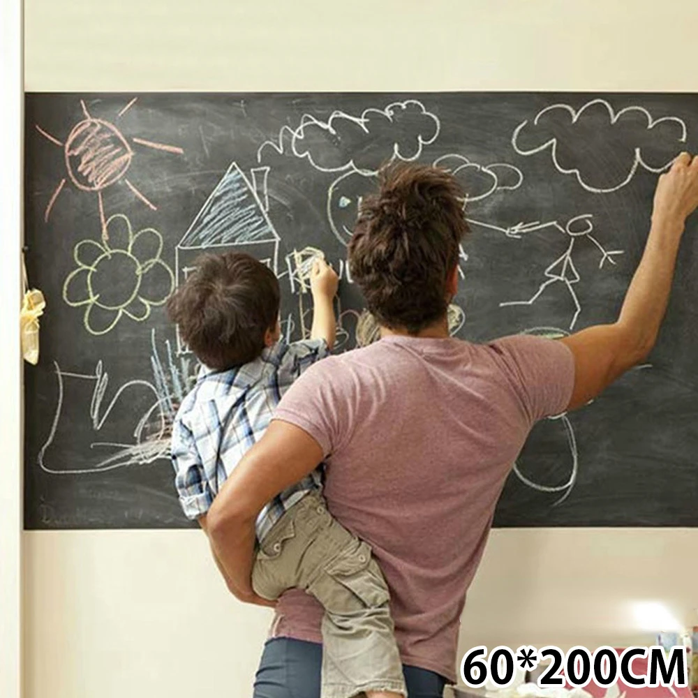 Mintura Large Chalkboard Wall Sticker Self-Adhesive Removable Waterproof Chalkboard Paper DIY Home Bedroom Kids Decor with Chalk