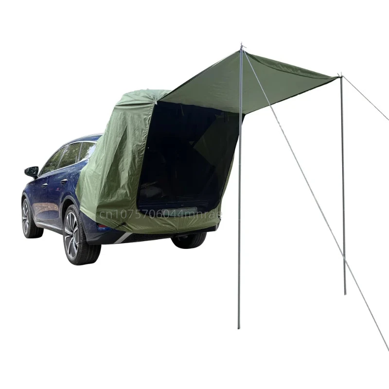 Outdoor Car Rear Tent Camping Canopy, Roof Extended Tent for Sun Protection and Rain Protection, Self Driving Camping Equipment