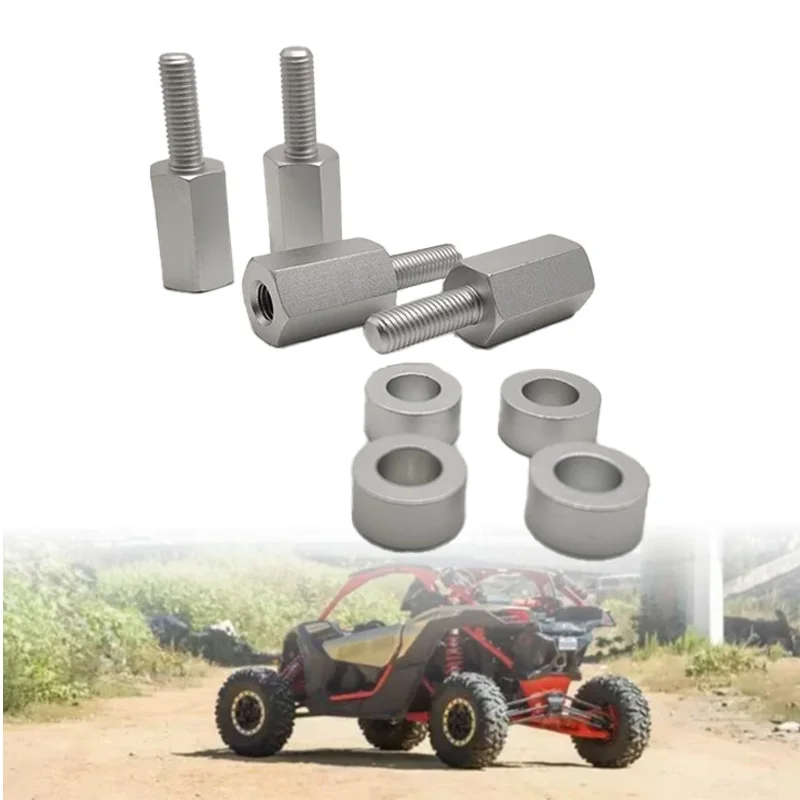 

4PCS 1.5'' ATV Seat Risers for Can-Am Maverick X3 Height Adjuster Alloy Lift Mount Kits Passenger & Driver Side UTV Sliver