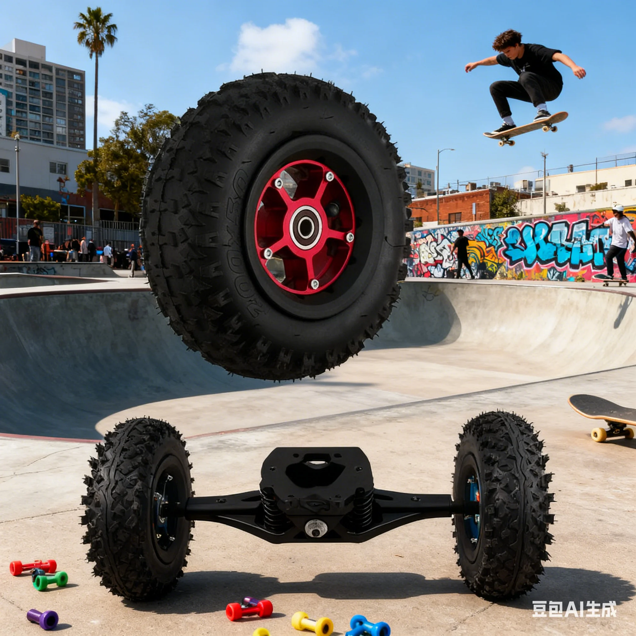 

Skateboards Wheel 200x50 8/10mm Aluminum Alloy Hub Pneumatic Off-road Tires Electric Skateboarding Tyre Replace Accessories