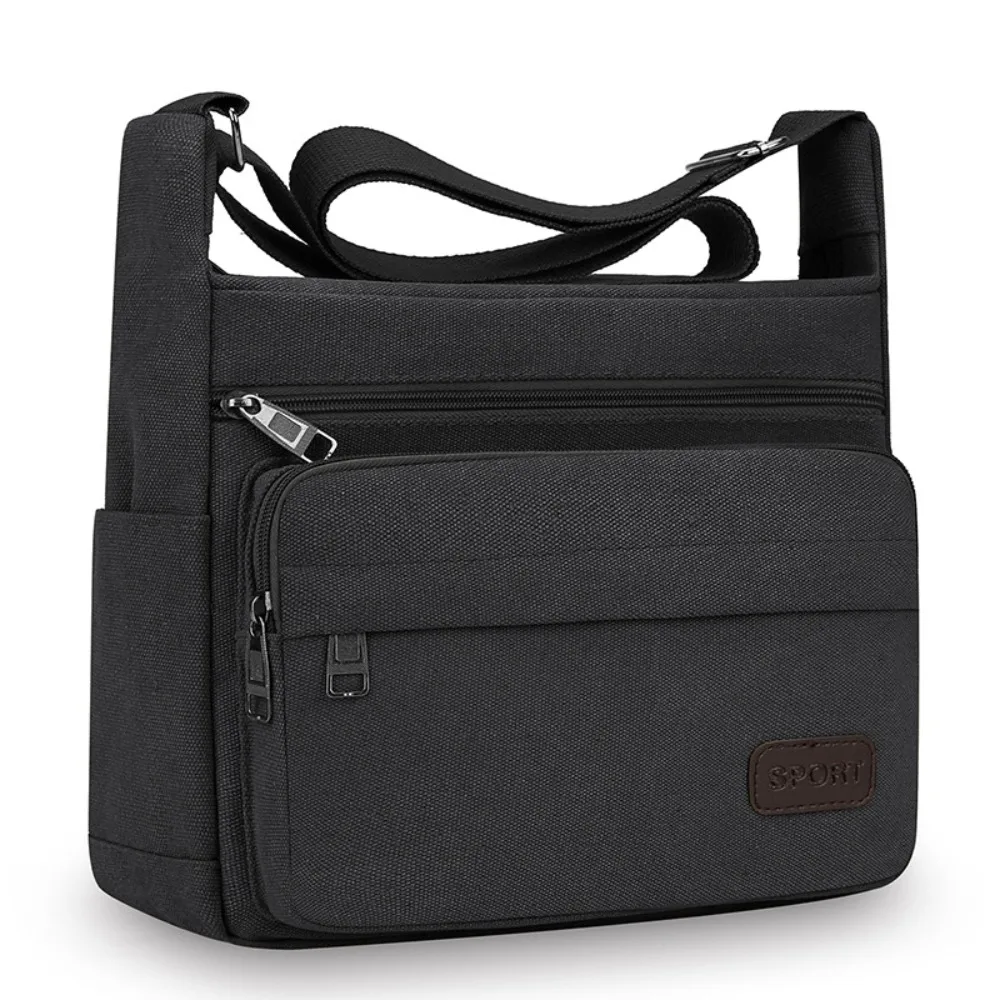 

Multifunctional Large Capacity Canvas Shoulder Bag Wear-resistant Durable Messenger Bag Multi-compartment Travel Bag Outdoor