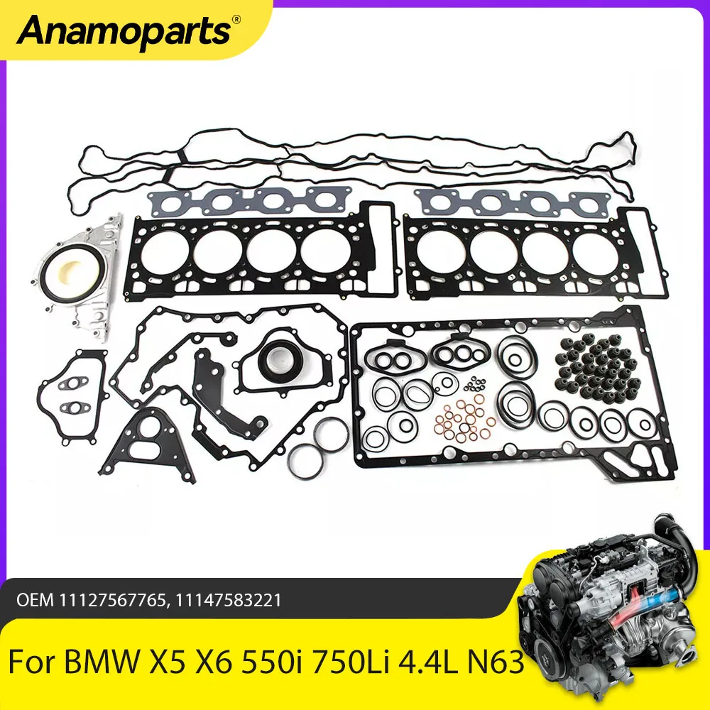 

Engine Parts Overhaul Head Gasket Set Fit 4.4 L T V8 GAS N63B44 For BMW X5 X6 550i 750Li F10 F02 F07 E70 E71 4.4T 4.4L N63 14-18