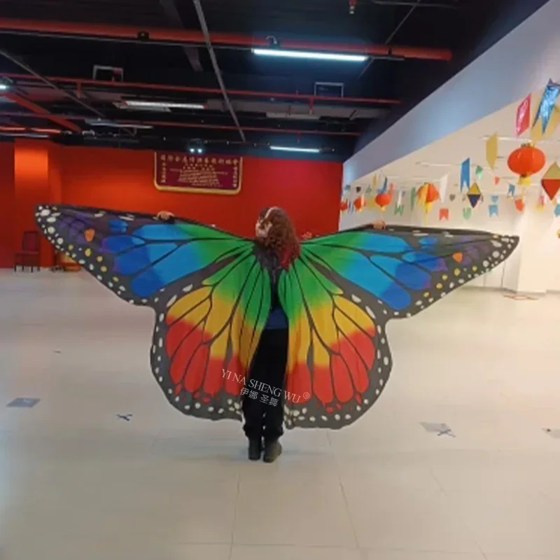 Belly Dance ปีกผีเสื้อเด็ก Performance Stage สวมใส่ผู้หญิง Dancer เสื้อผ้าผู้ใหญ่ Bellydance เครื่องแต่งกายปีกคอสเพลย์เคลื่อนย้ายได้