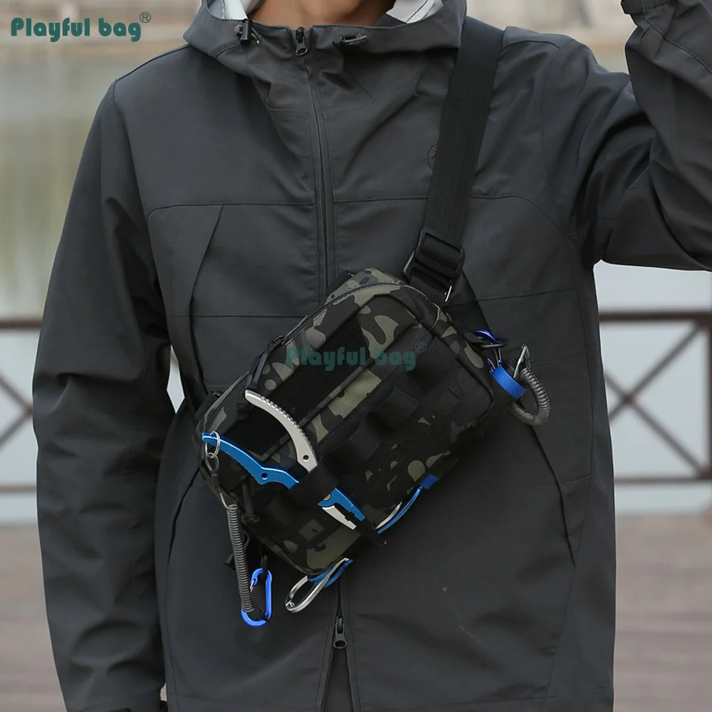 Tactical Chest Pack Fishing Vest Multi-Functional Molle Waist Pack with Tool Organizer for Outdoor Hiking Camping Fishing AVA377