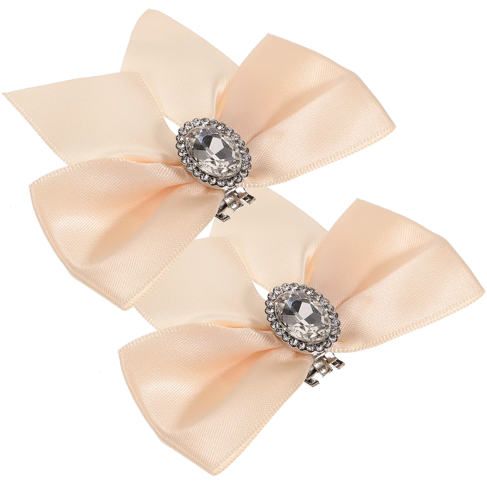 

2pcs Bowknot Shoe Buckle Wedding Bridal Clips Rhinestone Satin Decorations for Flats DIY Bow Clips Sandals