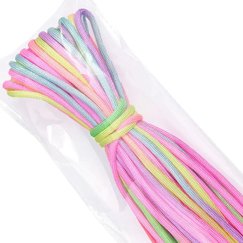 4mm Rainbow Colors Cord Rope III 7 Strand Parachute Lanyard Rope Climbing Camping Survival Equipment Paracord Bracelet