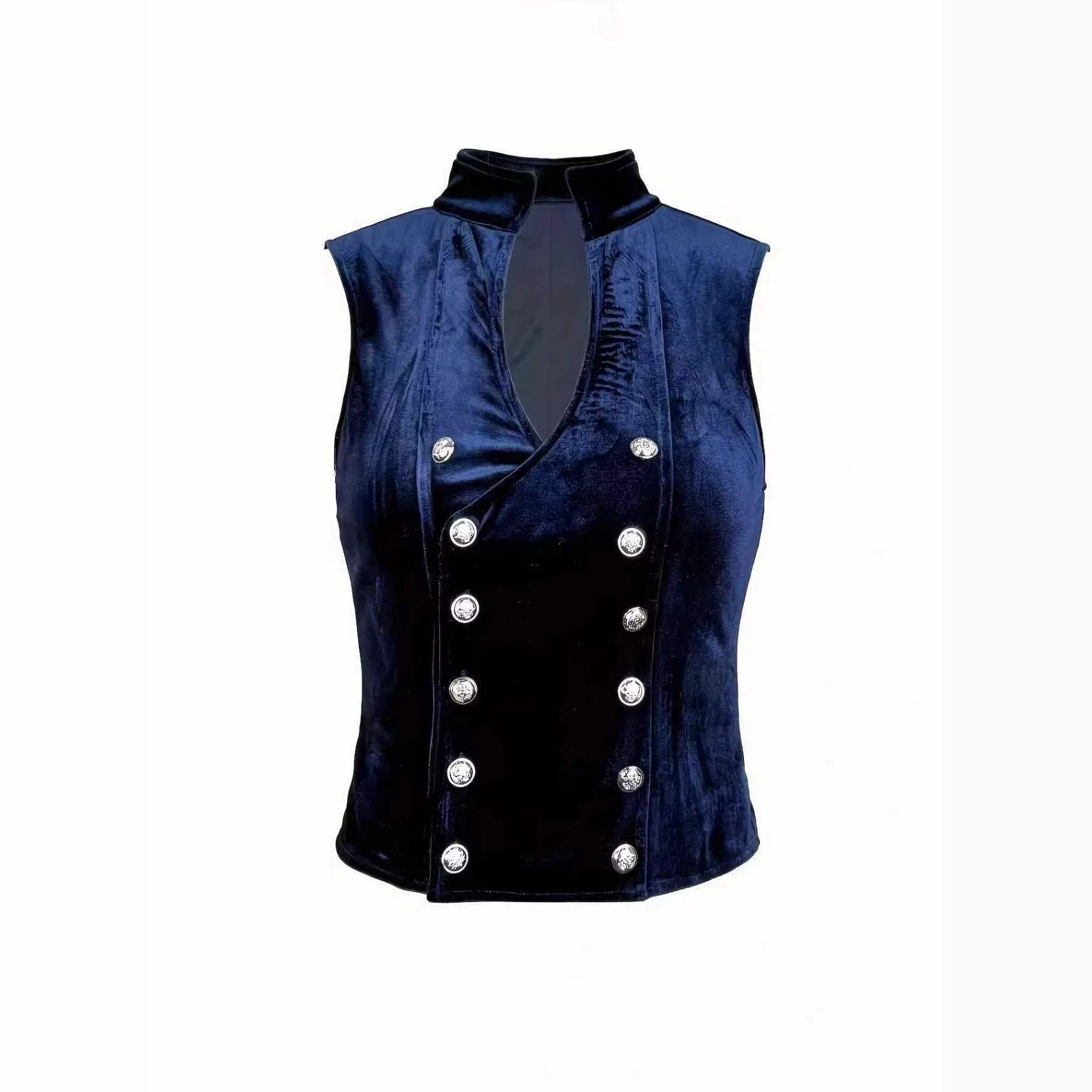 

Velvet Vest European American Elegant Vest Vintage Chic Buttoned Vest Sophisticated Workplace Layering-Ready Waistcoat