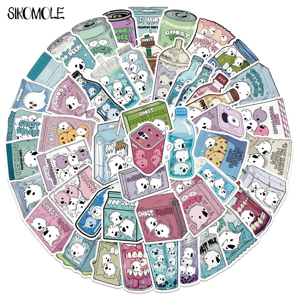 10/30/50 Stück Halloween Fun Ghost Food Aufkleber Ästhetische DIY Kinder Koffer Skateboard Laptop Gepäck Telefon Graffiti Aufkleber Aufkleber