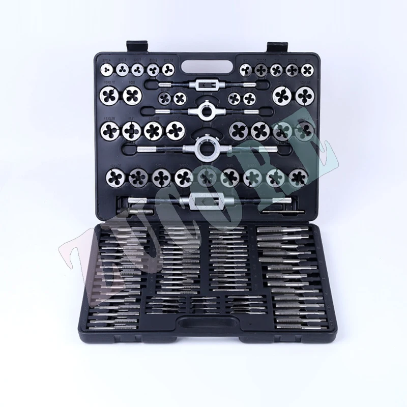 Juego de grifo y troquelado, 110 Uds., M2-M18 métrico, herramientas de llave de corte de roscado manual, acero de tungsteno para módulos de precisión de máquinas herramientas