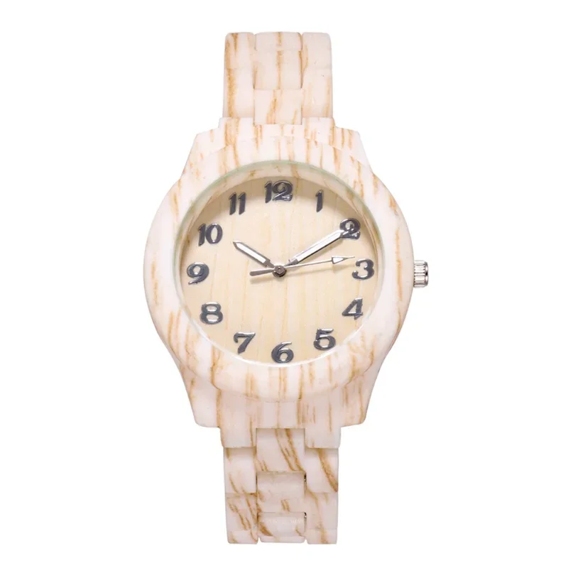 Bamboo Pattern Fashion Digital Creative Anti Steel Band Men and Women Watches Fashion Wood Sandalwood Quartz Watch Reloj Hombre