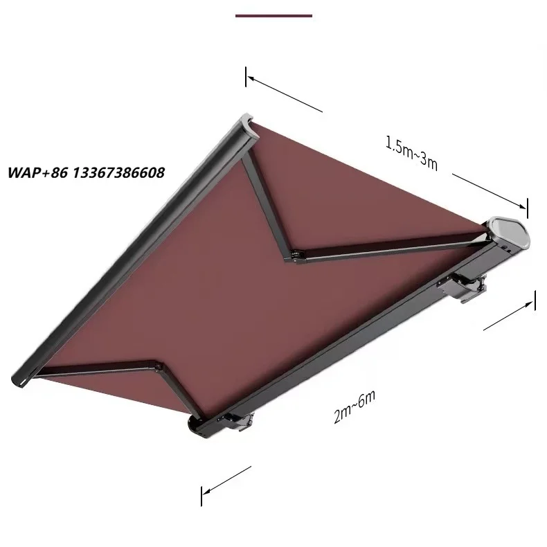 Electric Aluminum Alloy Sunshade Balcony Courtyard Remote Control Folding Retractable Sunshade Rain Canopy