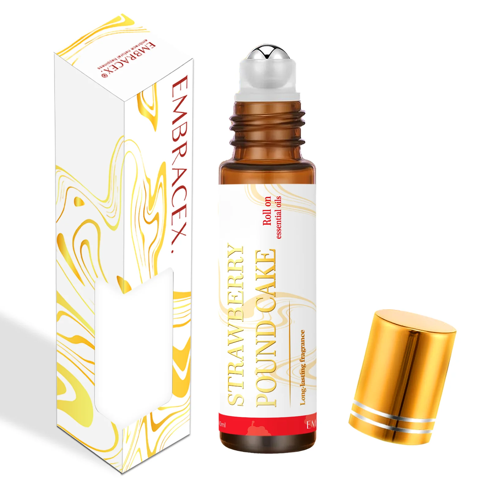 10ml Strawberry Pound Cake Roll On Fragrance Oils Car Air Freshener Long Lasting Roll-On Aroma Oil Gifts Reed Diffuser Oil