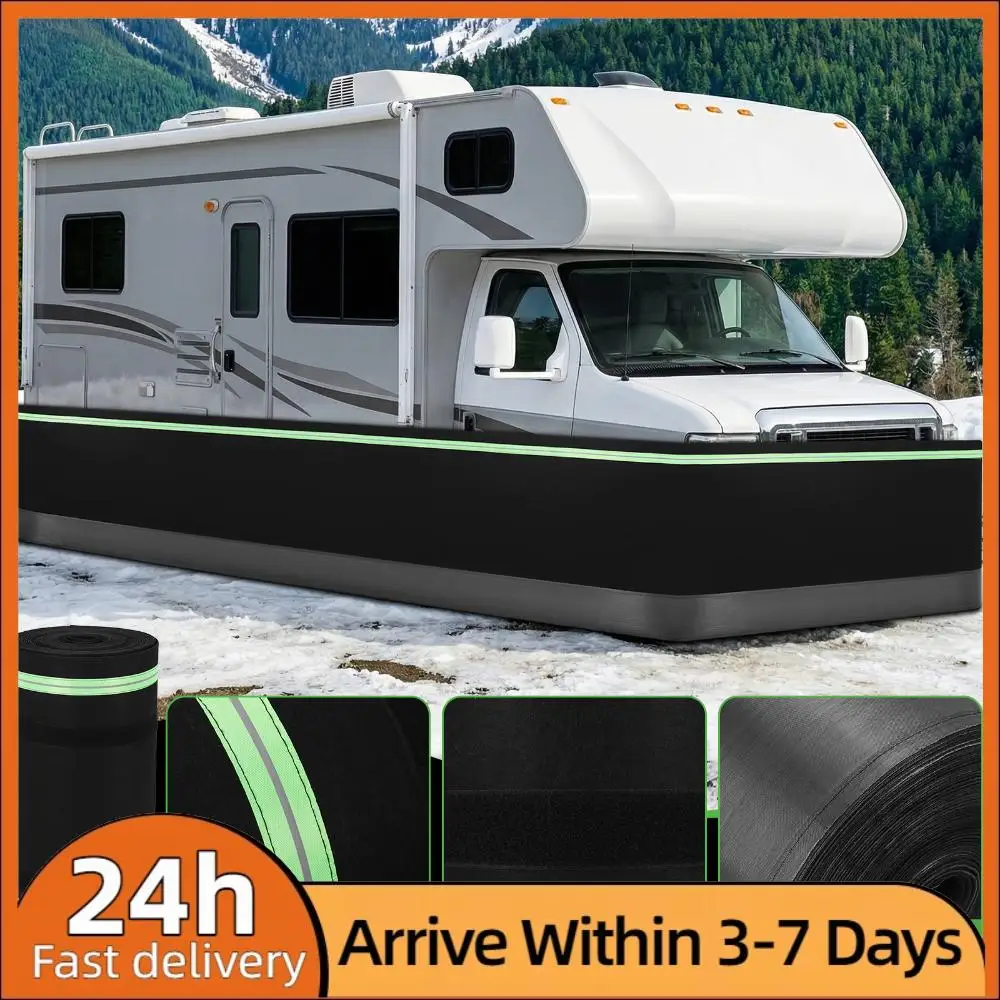 

Insulated Camper Skirt with Tightly Metal Plates Windproof Bottom Cover Easy Installation Waterproof for Garden Outdoor Yard